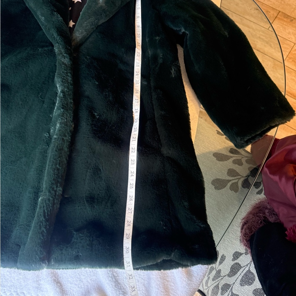 Avec Les Filles Dark Green Teddy Coat - Picture 3 of 6